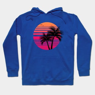 Synthwave - Vaporwave - California - Florida - 80s - Pink & Orange Hoodie